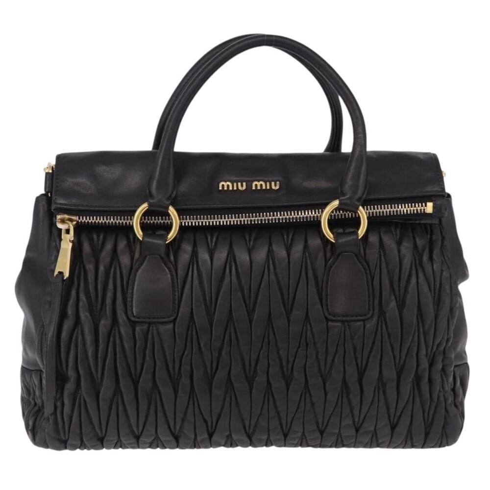 Miu Miu Matelasse Handbag Black